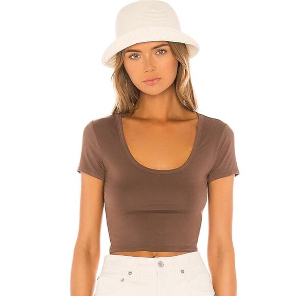 Lovers and Friends Coco Tee in Coco Brown NWT Size Small - Picture 1 of 4